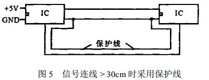 圖 5 信號(hào)連線大于30cm時(shí)采用保護(hù)線